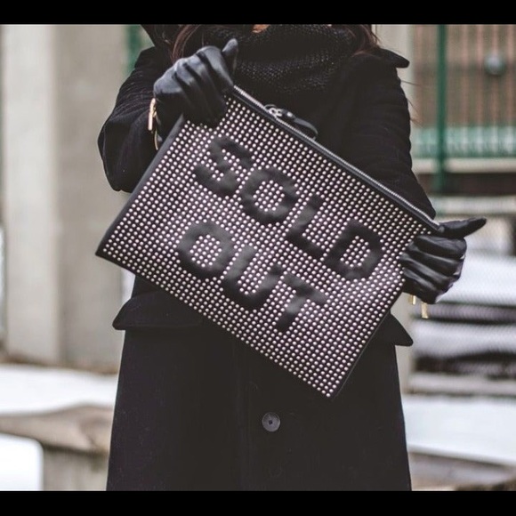 “Sold Out” Black Studded Clutch - Picture 2 of 2